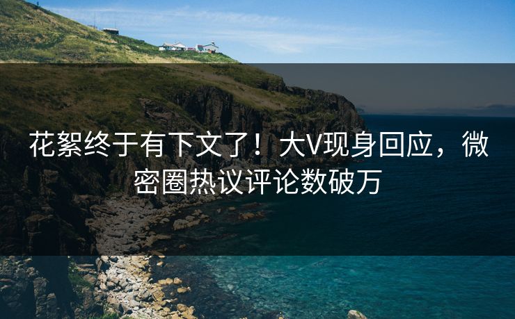 花絮终于有下文了！大V现身回应，微密圈热议评论数破万