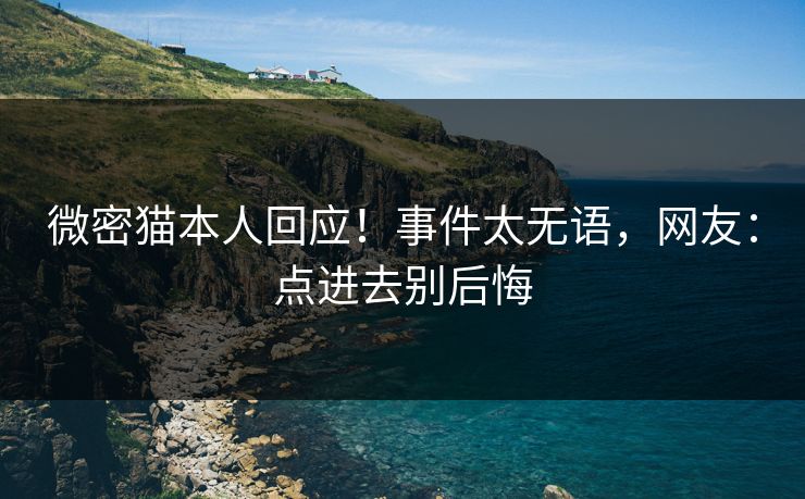 微密猫本人回应！事件太无语，网友：点进去别后悔
