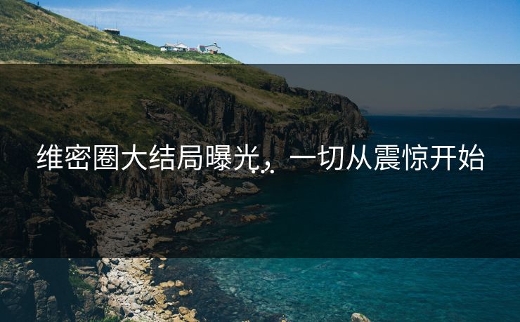 维密圈大结局曝光，一切从震惊开始…