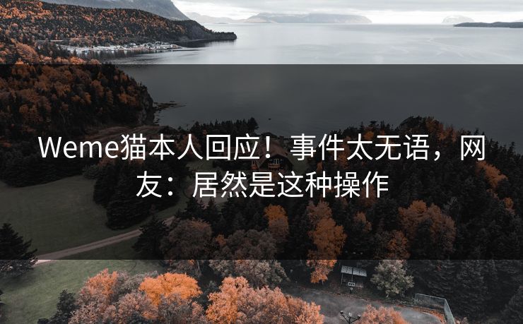 Weme猫本人回应！事件太无语，网友：居然是这种操作