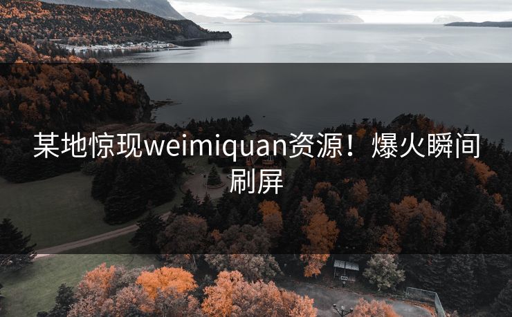 某地惊现weimiquan资源！爆火瞬间刷屏