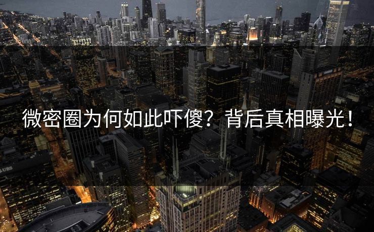 微密圈为何如此吓傻？背后真相曝光！