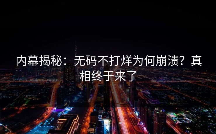 内幕揭秘：无码不打烊为何崩溃？真相终于来了