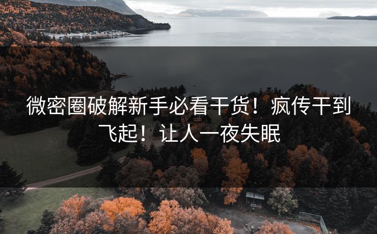 微密圈破解新手必看干货！疯传干到飞起！让人一夜失眠