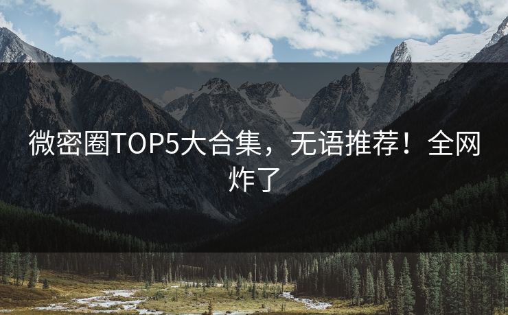微密圈TOP5大合集，无语推荐！全网炸了