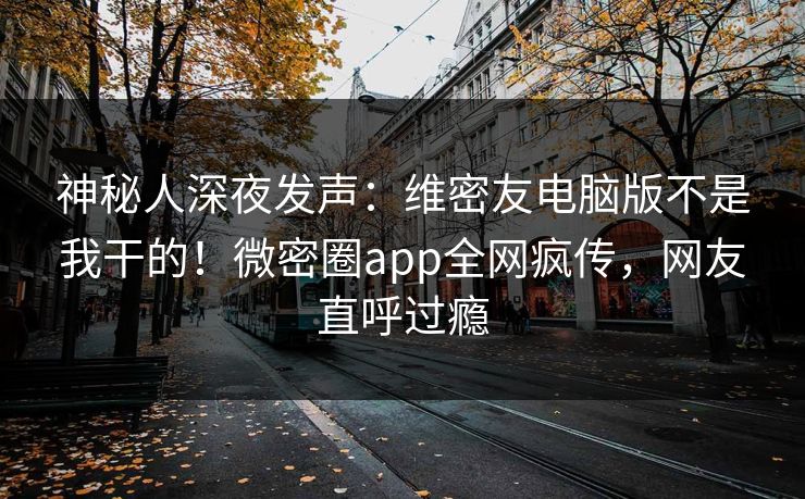 神秘人深夜发声：维密友电脑版不是我干的！微密圈app全网疯传，网友直呼过瘾